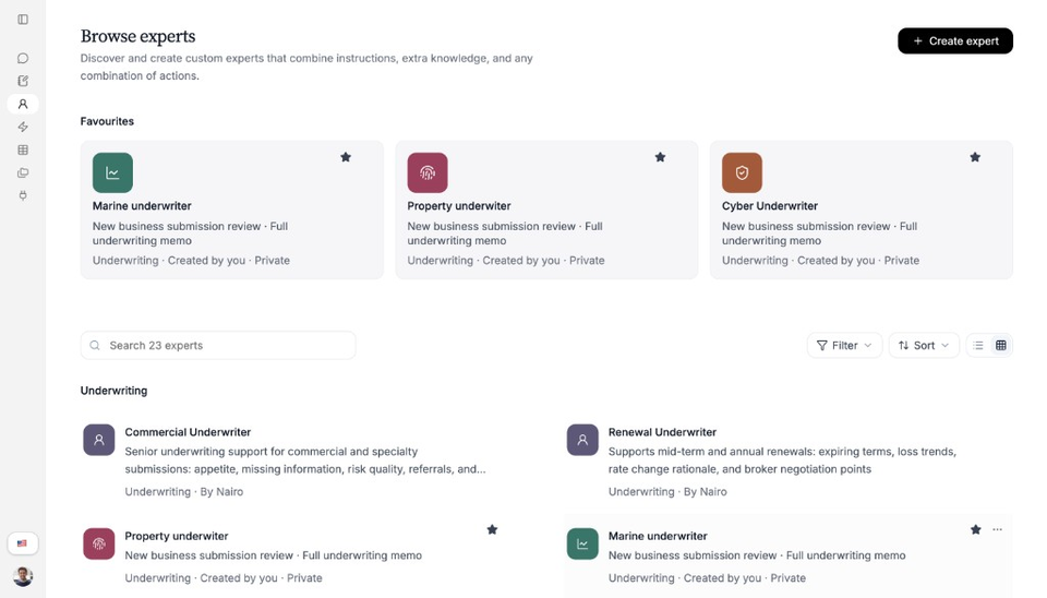 Browse experts page listing available Experts