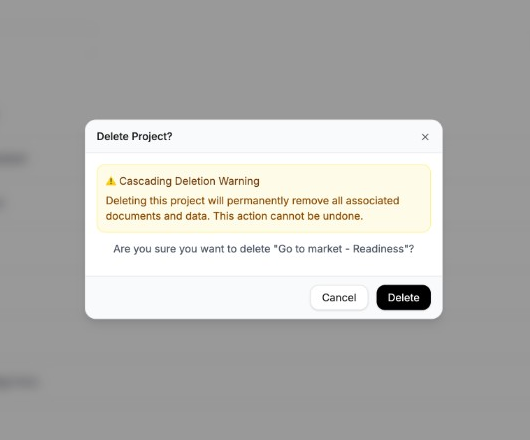 Delete Project confirmation dialog